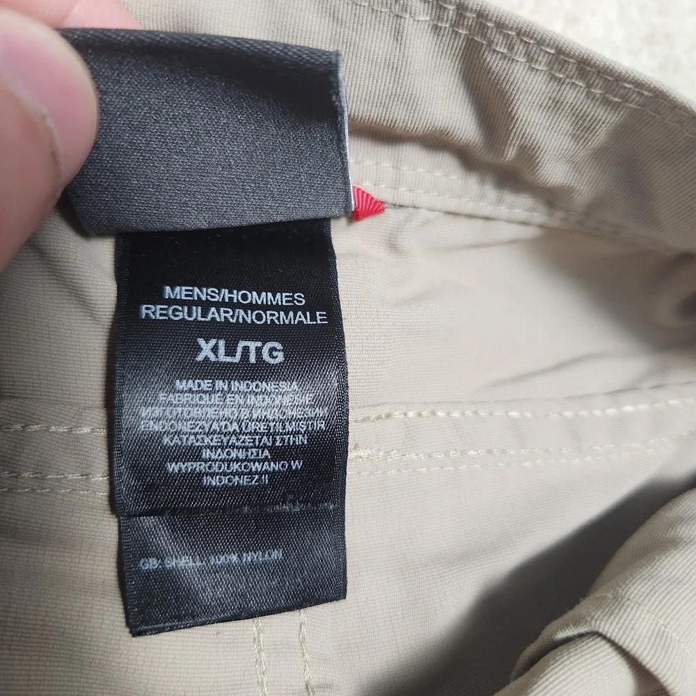 North Face Cargo Shorts Men XL‎ Elastic Waist Performance Nylon Hiking Beige